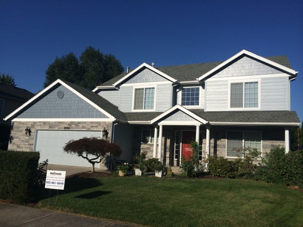 James Hardie CedarMill Siding Installation with straight edge Hardie Shake and Cultured Stone, Salem OR