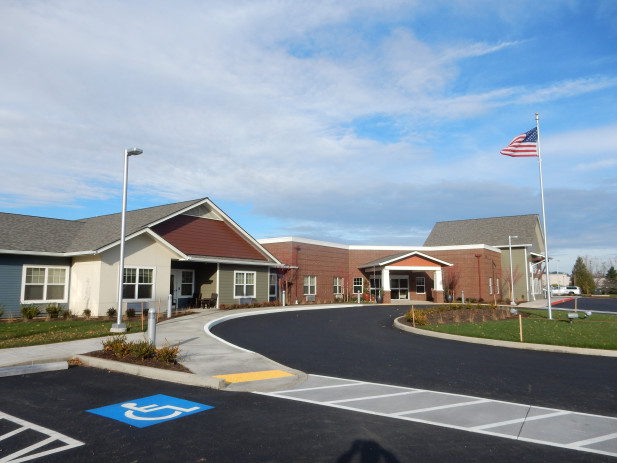 Mill Park Memory Care Facility in Portland Oregon. Using James HardiePlank Siding, HardieTrim and HardieSoffit Panels