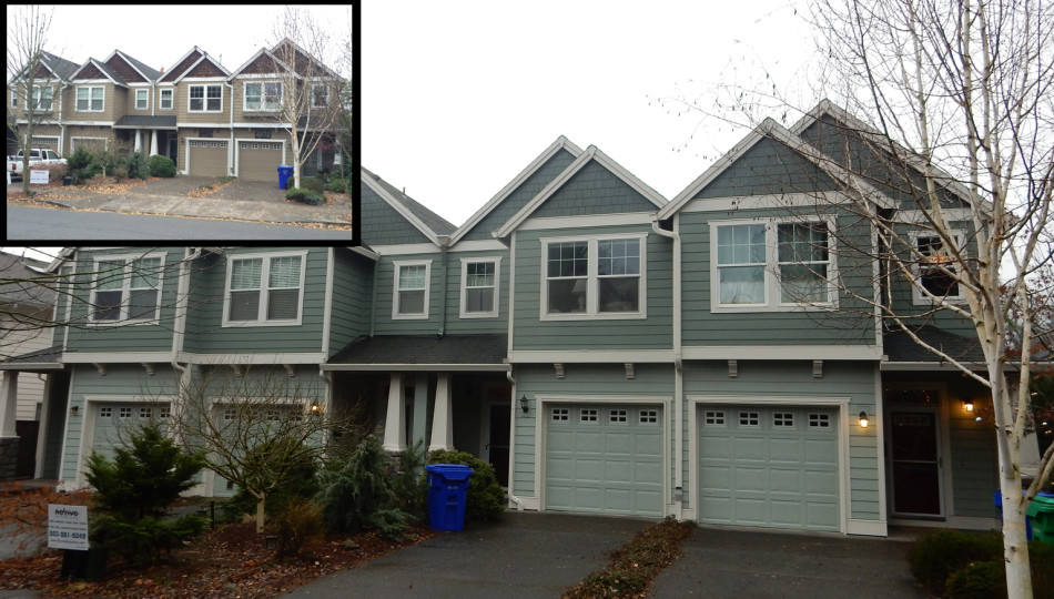 Before and after town home james hardie reside in Portland OR