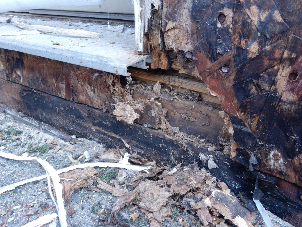 Found Dry Rot to Repair when tore off siding.